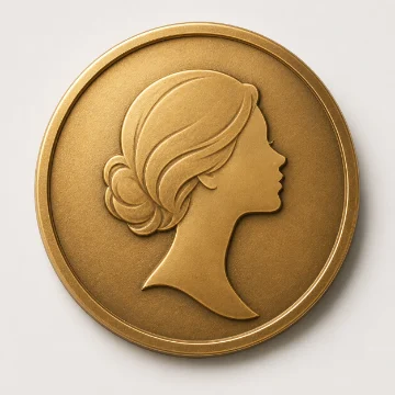 Classical bronze medallion emblem (a symbolic tribute device, not a portrait of any individual)