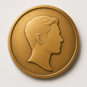 Classical bronze medallion emblem (a symbolic tribute device, not a portrait of any individual)